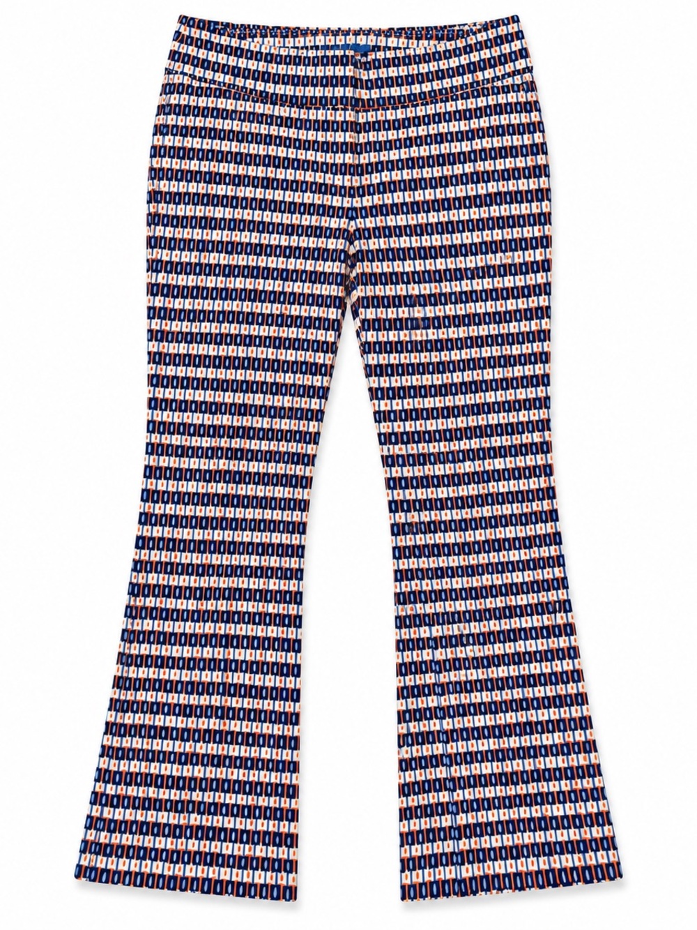 J.McLaughlin Ivy Pants Women’s Size 8 Blue Orange White Geometric Flare Stretch